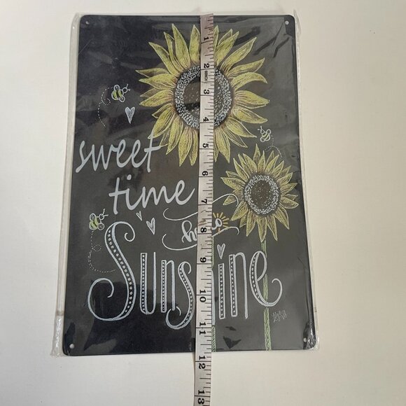 “Sweet Time Hello Sunshine” Sunflower Tin Sign - Picture 7 of 7
